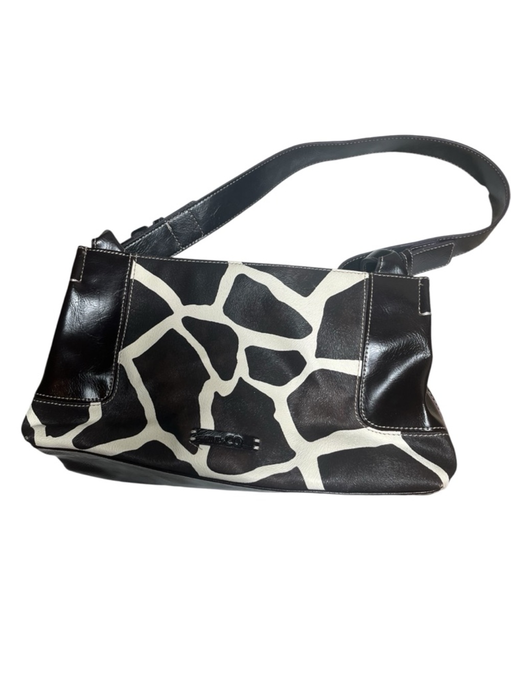 Nine & Co.‎ Black and White Giraffe Print Shoulder Bag Alt Y2K
